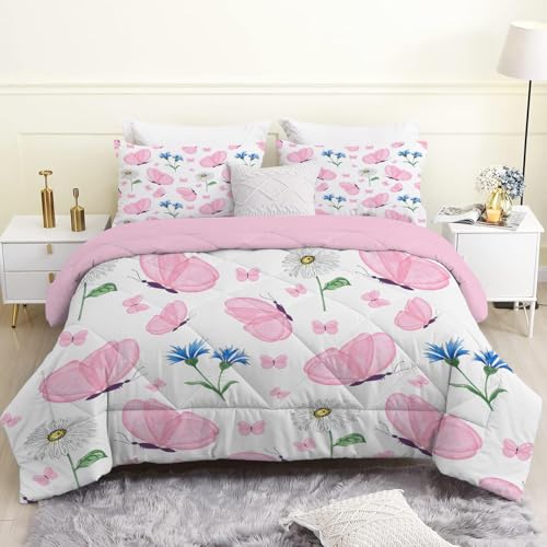PNHCL Blumen Bettdecke 155x220 - Schmetterling Ganzjahresdecke 4 Jahreszeiten Steppdecke Quilt, modern Reversibel Bettzeug Bettdecke ohne Bezug - Leicht Atmungsaktiv Pflegeleicht t-19 PNHCL Blumen Bettdecke 155x220 - Schmetterling Ganzjahresdecke 4 Jahreszeiten Steppdecke Quilt, modern Reversibel Bettzeug Bettdecke ohne Bezug - Leicht Atmungsaktiv Pflegeleicht t-19 von PNHCL