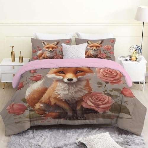 PNHCL Blumen Bettdecke 155x220 - Süßer Fuchs Ganzjahresdecke 4 Jahreszeiten Steppdecke Quilt, Tier Reversibel Bettzeug Bettdecke ohne Bezug - Leicht Atmungsaktiv Pflegeleicht t-32 PNHCL Blumen Bettdecke 155x220 - Süßer Fuchs Ganzjahresdecke 4 Jahreszeiten Steppdecke Quilt, Tier Reversibel Bettzeug Bettdecke ohne Bezug - Leicht Atmungsaktiv Pflegeleicht t-32 von PNHCL