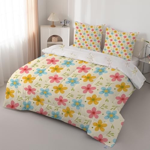 PNHCL Blumen Bettdecke 200x200cm, Pflanzendrucke Bettdecke ohne Bezug, Bequeme und Weiche Ganzjahresdecke, Moderner Stil Muster Waschbar Schlafdecke mit 2 Kissenbezüge 80x80 cm, A235 PNHCL Blumen Bettdecke 200x200cm, Pflanzendrucke Bettdecke ohne Bezug, Bequeme und Weiche Ganzjahresdecke, Moderner Stil Muster Waschbar Schlafdecke mit 2 Kissenbezüge 80x80 cm, A235 von PNHCL