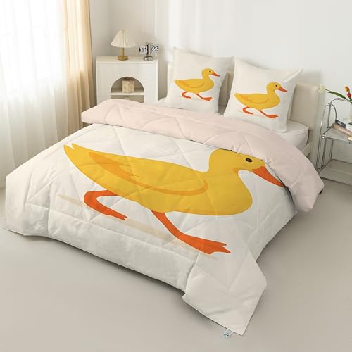 PNHCL Ente Bettdecke 155x220 - Karikatur Druck Bettdecke Ohne Bezug Nutzbar, Tier Steppdecke Quilt 4 Jahreszeiten für Teenager Jungen Mädchen Raumdekoration LQ-98 PNHCL Ente Bettdecke 155x220 - Karikatur Druck Bettdecke Ohne Bezug Nutzbar, Tier Steppdecke Quilt 4 Jahreszeiten für Teenager Jungen Mädchen Raumdekoration LQ-98 von PNHCL
