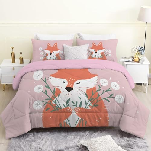 PNHCL Fuchs Bettdecke 240x220 4 Jahreszeiten - Blumen Bettdecke Ohne Bezug, Niedlicher Cartoon Wende Steppdecke Quilt Ganjahresdecke Schlafdecke für Raumdekoration t-30 PNHCL Fuchs Bettdecke 240x220 4 Jahreszeiten - Blumen Bettdecke Ohne Bezug, Niedlicher Cartoon Wende Steppdecke Quilt Ganjahresdecke Schlafdecke für Raumdekoration t-30 von PNHCL