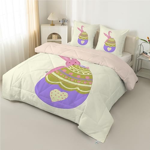 PNHCL Kaninchen Bettdecke 135x200 4 Jahreszeiten - Ostereier Bettdecke Ohne Bezug, Ostern Wende Steppdecke Quilt Ganjahresdecke Schlafdecke für Teenager Jungen Mädchen LQ-102 PNHCL Kaninchen Bettdecke 135x200 4 Jahreszeiten - Ostereier Bettdecke Ohne Bezug, Ostern Wende Steppdecke Quilt Ganjahresdecke Schlafdecke für Teenager Jungen Mädchen LQ-102 von PNHCL