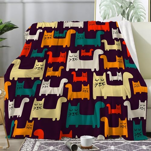 PNHCL Kuscheldecke Flauschig Decke Abstrakt Abstraktes Kätzchen - Flüssige Katzen Zimmer Deko Fleecedecke - Cozy Furry Flanell Wohndecke Ideal als Sofadecke oder Tagesdecke 140x200 A31 von PNHCL