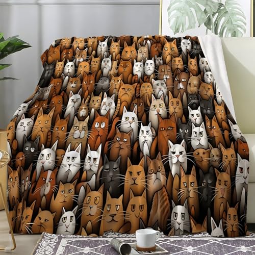 PNHCL Kuscheldecke Flauschig Decke Cartoon Einfache Katzenzeichnung - Katzenfamilienporträt Zimmer Deko Fleecedecke - Cozy Furry Flanell Wohndecke Ideal als Sofadecke oder Tagesdecke 180x200 A08 PNHCL Kuscheldecke Flauschig Decke Cartoon Einfache Katzenzeichnung - Katzenfamilienporträt Zimmer Deko Fleecedecke - Cozy Furry Flanell Wohndecke Ideal als Sofadecke oder Tagesdecke 180x200 A08 von PNHCL