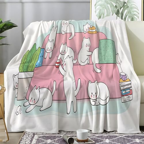 PNHCL Kuscheldecke Flauschig Decke Cartoon Verspielte Katze - Kätzchen im Alltag Zimmer Deko Fleecedecke - Cozy Furry Flanell Wohndecke Ideal als Sofadecke oder Tagesdecke 100x150 A06 PNHCL Kuscheldecke Flauschig Decke Cartoon Verspielte Katze - Kätzchen im Alltag Zimmer Deko Fleecedecke - Cozy Furry Flanell Wohndecke Ideal als Sofadecke oder Tagesdecke 100x150 A06 von PNHCL