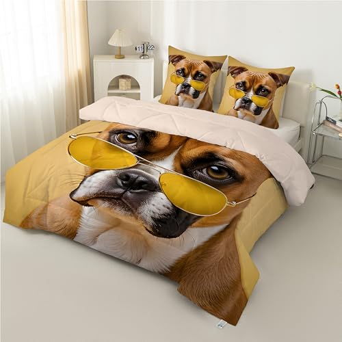 PNHCL Lustiger Hund Bettdecke 135x200 - Haustier Druck Bettdecke Ohne Bezug Nutzbar, Tier Steppdecke Quilt 4 Jahreszeiten für Kinder Jungen Mädchen Raumdekoration LQ-60 PNHCL Lustiger Hund Bettdecke 135x200 - Haustier Druck Bettdecke Ohne Bezug Nutzbar, Tier Steppdecke Quilt 4 Jahreszeiten für Kinder Jungen Mädchen Raumdekoration LQ-60 von PNHCL