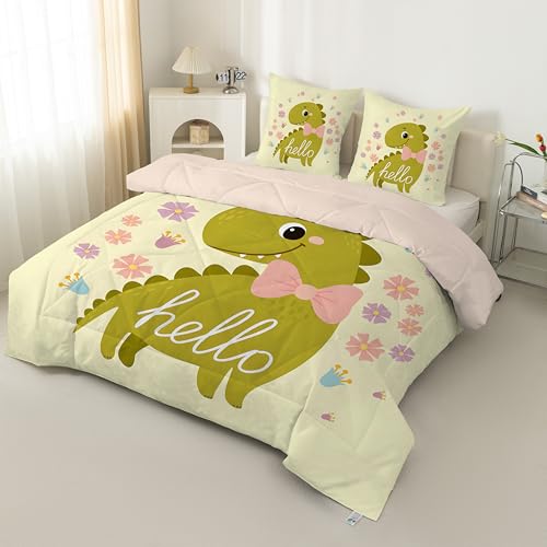 PNHCL Niedlicher Dinosaurier Bettdecke 135x200 4 Jahreszeiten - Blumen Bettdecke Ohne Bezug, Lustiger Cartoon Wende Steppdecke Quilt Ganjahresdecke Schlafdecke für Teenager Jungen Mädchen LQ-14 PNHCL Niedlicher Dinosaurier Bettdecke 135x200 4 Jahreszeiten - Blumen Bettdecke Ohne Bezug, Lustiger Cartoon Wende Steppdecke Quilt Ganjahresdecke Schlafdecke für Teenager Jungen Mädchen LQ-14 von PNHCL