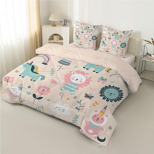 Pferd Löwe Kaninchen Bettdecke 155x220 - Tierthema Druck Bettdecke Ohne Bezug Nutzbar, Karikatur Steppdecke Quilt 4 Jahreszeiten für Teenager Jungen Mädchen Raumdekoration LQ-23 Pferd Löwe Kaninchen Bettdecke 155x220 - Tierthema Druck Bettdecke Ohne Bezug Nutzbar, Karikatur Steppdecke Quilt 4 Jahreszeiten für Teenager Jungen Mädchen Raumdekoration LQ-23 von PNHCL