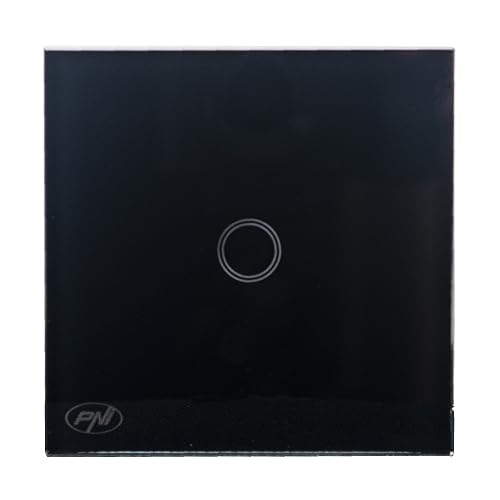 Einfacher Schalter mit Touch PNI SH101 Glas Berührung Wandlichtschalter Standard 110V - 240V Gehärtete Kristallplatte mit LED Hintergrundbeleuchtung 1 Fach 1 Weg Weiß von PNI