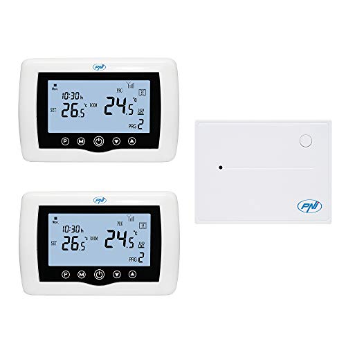 Intelligenter Thermostat PNI CT400 drahtlos, mit WiFi, 2-Zonen-Steuerung über das Internet, für Wärmekraftwerke, Pumpen, Magnetventile, APP TuyaSmart,histerezis 0,2 ° C. von PNI