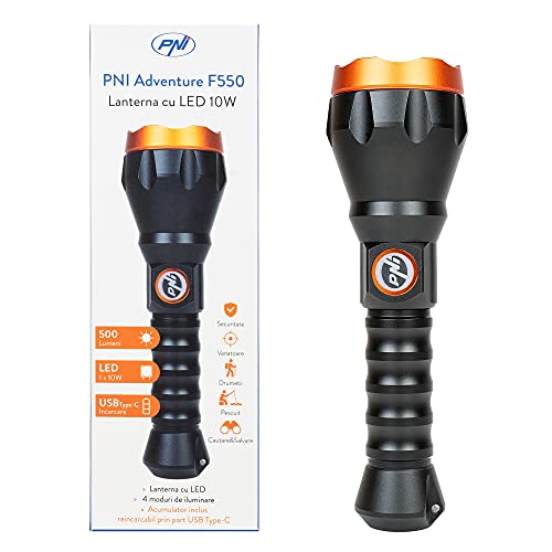 PNI Adventure F550 Crystal LED-Taschenlampe, 10W, Aluminium, 2500lm, bis 700m, IPX6, 4000mAh Akku inklusive, USB Typ-C Aufladung PNI Adventure F550 Crystal LED-Taschenlampe, 10W, Aluminium, 2500lm, bis 700m, IPX6, 4000mAh Akku inklusive, USB Typ-C Aufladung von PNI