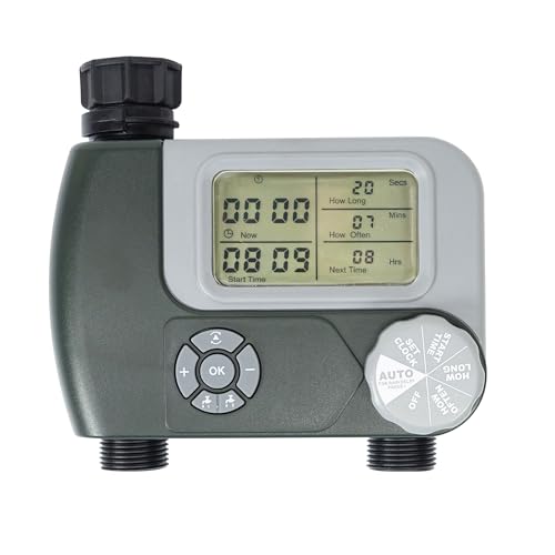 PNI Bewässerungsprogrammierer WT10, LCD-Display, 3/4 Anschluss, 2 Ausgänge, grün von PNI