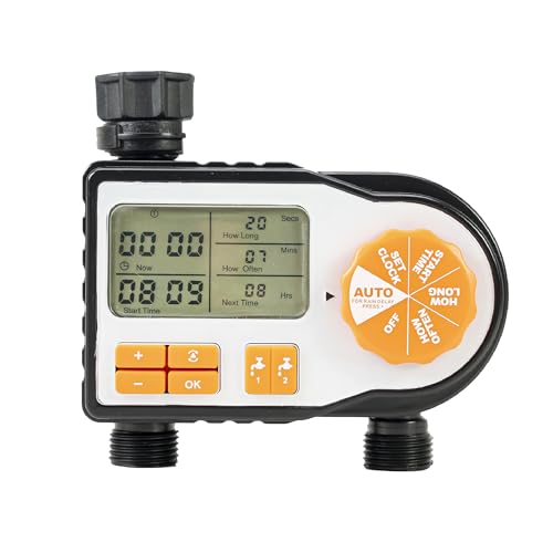 PNI Bewässerungsprogrammierer WT12, LCD-Display, 3/4-Anschluss, 2 Ausgänge, automatische und manuelle Bewässerung, Einstellung von Uhrzeit, Dauer und Tagen der Bewässerung PNI Bewässerungsprogrammierer WT12, LCD-Display, 3/4-Anschluss, 2 Ausgänge, automatische und manuelle Bewässerung, Einstellung von Uhrzeit, Dauer und Tagen der Bewässerung von PNI
