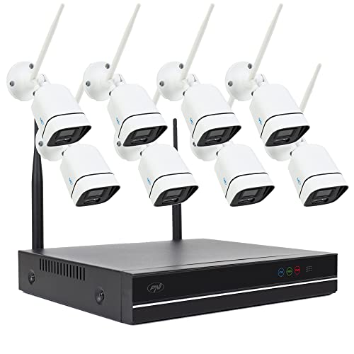 PNI House WiFi660 NVR 8-Kanal-Videoüberwachungskit und 8 drahtlose Außenkameras 3MP, P2P, IP66 von PNI