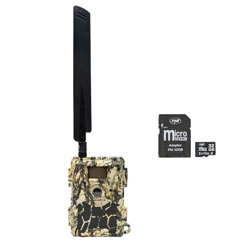 PNI Hunting 480C PRO Jagdkamerapaket, 24 MP, mit 4G-Internet, GPS 32 GB MicroSD-Speicherkarte mit SD-Adapter von PNI