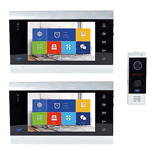 PNI Intelligente Video-Gegensprechanlage mit 2 Monitoren SafeHome PT720MW WiFi HD, P2P von PNI