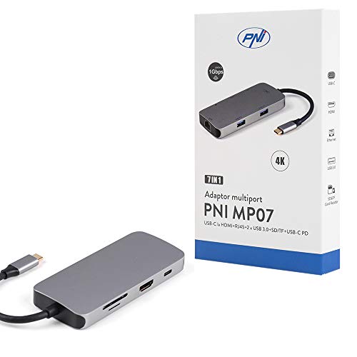 PNI Multiport-Adapter MP07 USB-C zu HDMI, 2 x USB 3.0, RJ45, SD/TF, USB-C PD, 7 Ausgänge PNI Multiport-Adapter MP07 USB-C zu HDMI, 2 x USB 3.0, RJ45, SD/TF, USB-C PD, 7 Ausgänge von PNI
