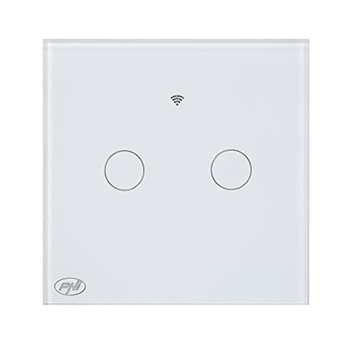 Smart Switch mit PNI SafeHome PT202L WiFi Touch, 10A, Steuerung über Tuya Smart App, kompatibel mit Alexa und Google Assistant - Live Wire, ohne Null von PNI