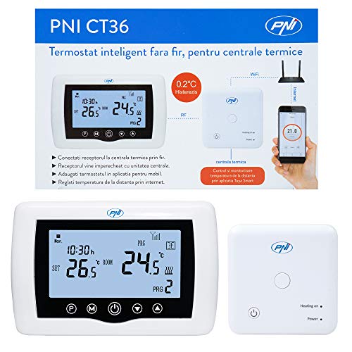 Smart Thermostat PNI CT36 drahtlos, mit WiFi, Internetsteuerung, für Wärmekraftwerke, APP TuyaSmart von PNI