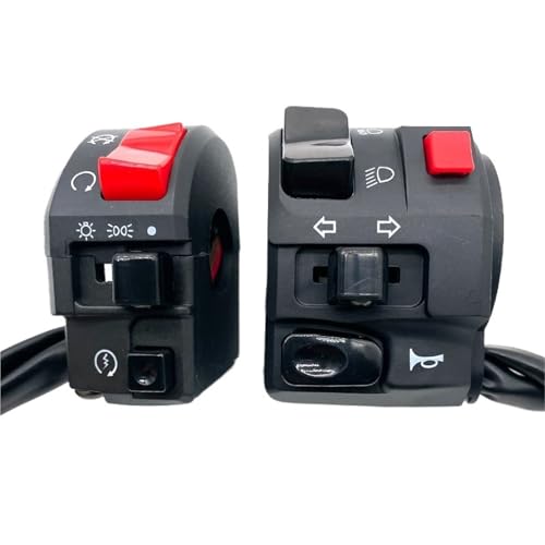PNMNZTPAP 22mm Motorrad-Schalter Motorrad Hupenknopf Blinker Elektrischer Nebelscheinwerfer Licht Start Lenker Controller Schalter Universal Motorrad-Lenkerschalter(1 Pair) von PNMNZTPAP