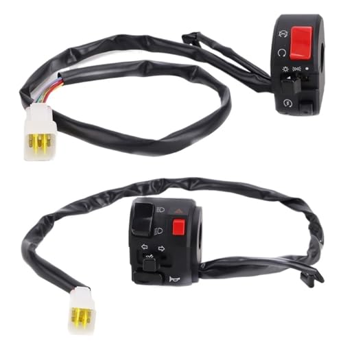 PNMNZTPAP 22mm Universal Motorrad Schalter Motorrad Hupenknopf Blinker Elektrische Nebelscheinwerfer Licht Starten Lenker Controller Schalter Motorrad-Lenkerschalter(Right left) von PNMNZTPAP