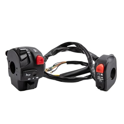 PNMNZTPAP 7/8" 22mm ATV Motorrad Lenker Controll Schalter for Hupe Taste Blinker Elektrische Nebel Licht Starten Töten Warnlicht Motorrad-Lenkerschalter(One Pair) von PNMNZTPAP