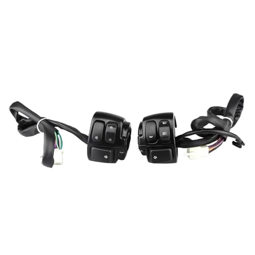 PNMNZTPAP Motorrad 1 "25mm Lenker Blinker Control Licht Schalter Schwarz Fit for Harley Sportster XL 1200 883 Eisen Dyna Softail FL V-Rod Motorrad-Lenkerschalter von PNMNZTPAP