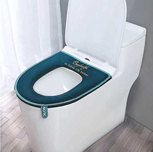 PNOOFR WC Sitzbezüge für alle Jahreszeiten,Universal Reißverschluss Wasserdichtes Antibakterielles Home WC Sitzkissen mit Griff Toilettendeckel Abdeckung Passt Alle Oval Toilettensitze von PNOOFR