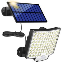 106 LED Solarleuchten Außen mit Bewegungsmelder, IP65 Wasserdicht, 120° Abstrahlwinkel, Solar Wandleuchte für Garten mit 5m Kabel von PNUATICM