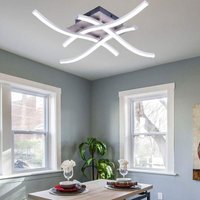 LED-Deckenleuchte, 24 W, moderne LED-Deckenlampe, 6500 K, kaltweißes Licht, gewelltes Design, Deckenleuchte mit 4 Lichtröhren für Wohnzimmer, von PNUATICM