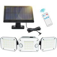 Solarleuchten für den Außenbereich mit Bewegungsmelder und Fernbedienung, 6000 mAh, 1200 lm, Solarleuchten mit Bewegungsmelder und unabhängigem von PNUATICM