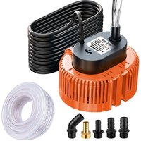 Tauchpumpe für Schwimmbad, Keller, Teich, Garten, Poolpumpe mit Ablaufschlauch und extra langem 25-Fuß-Stromkabel, Klarwasser-Ablaufpumpe (Orange) von PNUATICM