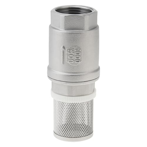 PNXKTXO G1 "Fußventil mit Filter, DN25 Edelstahl-Federrückschlagventile, Rückschlagventile, Rücklaufsperre, Einwegrückfluss für Brunnenpumpe (Fußventil mit Filter) von PNXKTXO