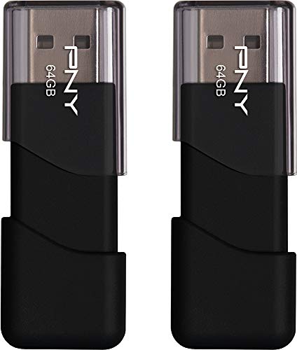 PNY 64GB Attaché 3 USB 2.0 Flash-Laufwerk, 2er-Pack (P-FD64GX2ATT03-MP) von PNY
