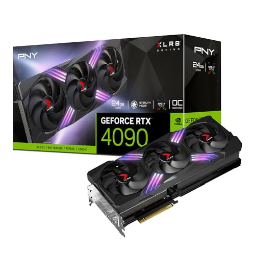 PNY GeForce RTX 4090 24GB XLR8 Gaming Verto Epic-X RGB Triple Fan Overclocked Grafikkarte, Black von PNY