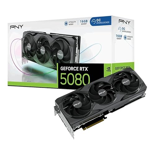 PNY Grafikkarte Nvidia RTX 5080 16GB OC Triple Fan 16GB GDDR7 RAM PCIe x16 HDMI® 2.1, DisplayPort 2 PNY Grafikkarte Nvidia RTX 5080 16GB OC Triple Fan 16GB GDDR7 RAM PCIe x16 HDMI® 2.1, DisplayPort 2 von PNY