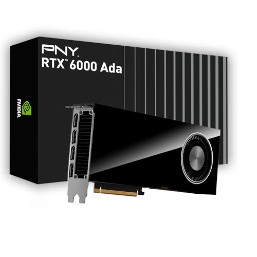 PNY NVIDIA RTX 6000 Ada Generation 48GB GDDR6 PCI Express 4.0 Dual Slot 4X DisplayPort, 8K Support, Ultraleiser aktiver Lüfter PNY NVIDIA RTX 6000 Ada Generation 48GB GDDR6 PCI Express 4.0 Dual Slot 4X DisplayPort, 8K Support, Ultraleiser aktiver Lüfter von PNY