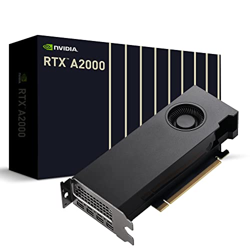 PNY NVIDIA RTX A2000 12GB Professionelle Grafikkarte 12GB GDDR6 PCI Express 4.0 x16, Dual Slot, 4X DisplayPort, 8K Support, Ultraleiser aktiver Lüfter von PNY