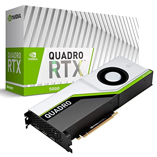 PNY Quadro RTX 5000 Professional Grafikkarte 16GB GDDR6 PCI Express 3.0 x16, Dual Slot, 4x DisplayPort, 8K Support, Ultra-leiser aktiver Lüfter von PNY