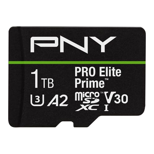 PNY Tarjeta microSDXC 1TB Pro Elite Prime Class 10 U3 V30 A2 + Adaptador SD - Hasta 200MB/s, Class 10, U3, V30, A2, 4K UHD, Full HD, UHS-I PNY Tarjeta microSDXC 1TB Pro Elite Prime Class 10 U3 V30 A2 + Adaptador SD - Hasta 200MB/s, Class 10, U3, V30, A2, 4K UHD, Full HD, UHS-I von PNY