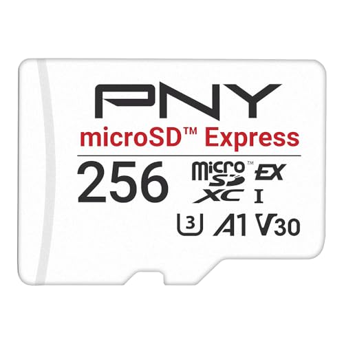PNY microSD™ Express 256GB UHS-I U3 V30 A1 microSDXC Flash-Speicherkarte, bis zu 890MB/s Lesen & bis zu 750MB/s Schreiben, ideal für microSD Express kompatible Geräte wie Nintendo Switch 2 von PNY