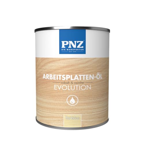 PNZ Arbeitsplatten-Öl evolution für Innen | Nachhaltig hergestellt mit regionalen Rohstoffen | besonders strapazierfähig | für Küchenholz, Arbeitsplatten, Schneidebretter, Gebinde:0.75L, Farbe:farblos von PNZ