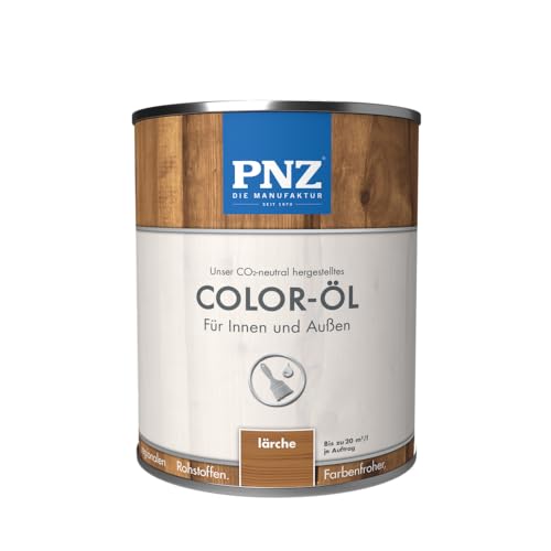 PNZ Color-Öl für Innen und Außen | lösemitttelfreies Farböl | Nachhaltig hergestellt mit regionalen Rohstoffen | für alle Hölzer, auch Bienenhäuser, Gebinde:0.75L, Farbe:lärche von PNZ