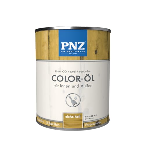 PNZ Color-Öl für Innen und Außen | lösemitttelfreies Farböl | Nachhaltig hergestellt mit regionalen Rohstoffen | für alle Hölzer, auch Bienenhäuser, Gebinde:0.25L, Farbe:eiche hell von PNZ