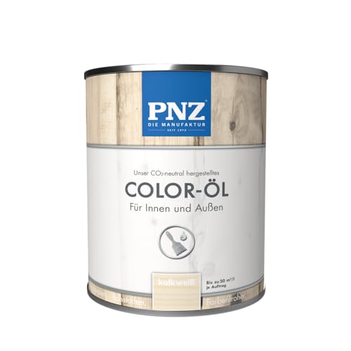 PNZ Color-Öl für Innen und Außen | lösemitttelfreies Farböl | Nachhaltig hergestellt mit regionalen Rohstoffen | für alle Hölzer, auch Bienenhäuser, Gebinde:2.5L, Farbe:kalkweiß von PNZ