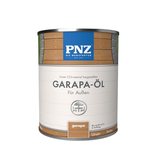 PNZ Garapa-Öl für Außen | Nachhaltig hergestellt mit regionalen Rohstoffen | Made in Germany | Holzdeck, Holz-Terrasse, GartenMöbel, Gartenhaus, Zaun, Gebinde:10L, Farbe:garapa von PNZ