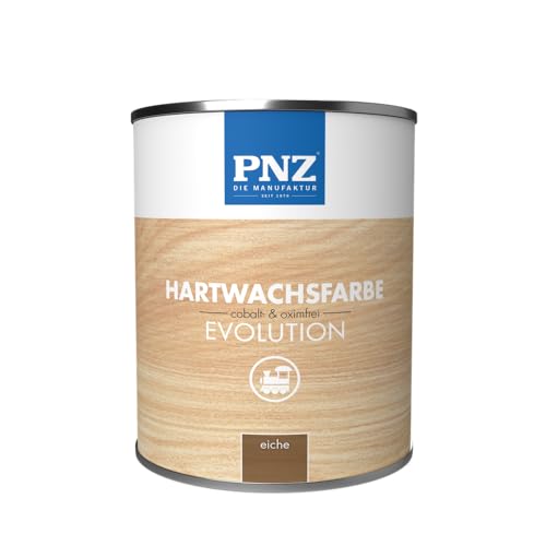 PNZ Hartwachsfarbe evolution für Innen | Nachhaltig hergestellt mit regionalen Rohstoffen | besonders strapazierfähig | Arbeitsplatten, Holzmöbel, Holz-Boden, Gebinde:0.75L, Farbe:eiche von PNZ