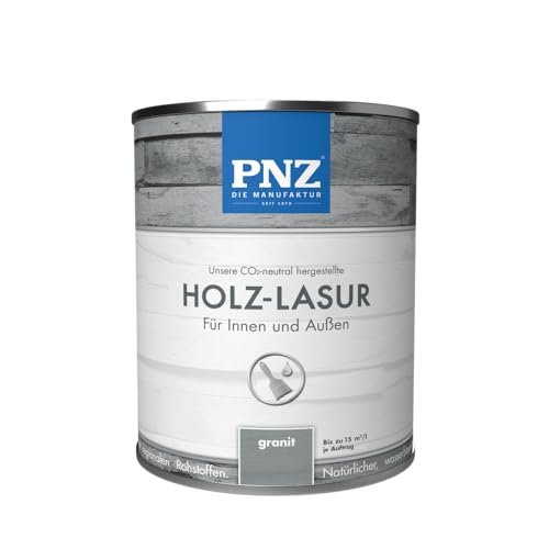 PNZ Holz-Lasur für Innen und Außen | lösemitttelfreie Farblasur | Nachhaltig hergestellt mit regionalen Rohstoffen | für alle Hölzer, auch Bienenhäuser, Gebinde:0.25L, Farbe:granit von PNZ