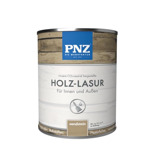 PNZ Holz-Lasur für Innen und Außen | lösemitttelfreie Farblasur | Nachhaltig hergestellt mit regionalen Rohstoffen | für alle Hölzer, auch Bienenhäuser, Gebinde:0.25L, Farbe:sandstein von PNZ