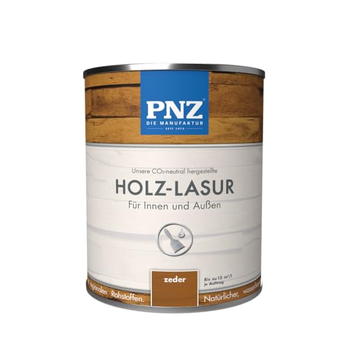PNZ Holz-Lasur für Innen und Außen | lösemitttelfreie Farblasur | Nachhaltig hergestellt mit regionalen Rohstoffen | für alle Hölzer, auch Bienenhäuser, Gebinde:2.5L, Farbe:zeder von PNZ